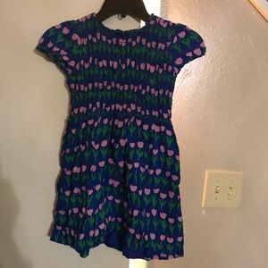 Vibrant Blue and Pink Tulip Kids Dress